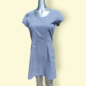 🌸 Light Purple Plaid Dress | Cotton-Like Fabric | Side Zipper | EUC